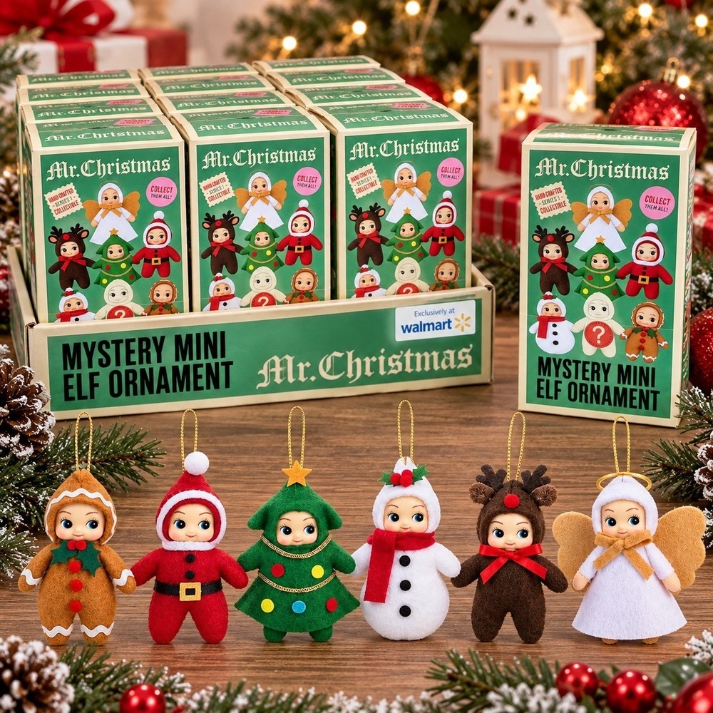 Mr. Christmas Mystery Mini Elf Ornament Full Case Of 12 Vintage Style NEW